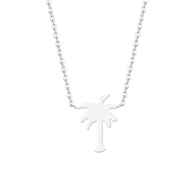 Palm Tree Necklace in Gold & Silver for Women silver
