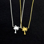 Palm Tree Necklace in Gold & Silver for Women