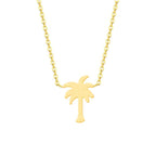 Palm Tree Necklace in Gold & Silver for Women gold