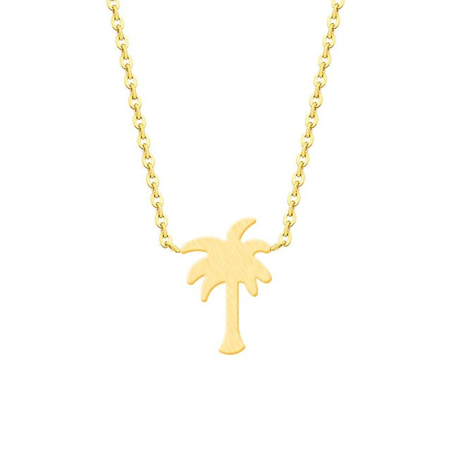 Palm Tree Necklace in Gold & Silver for Women gold