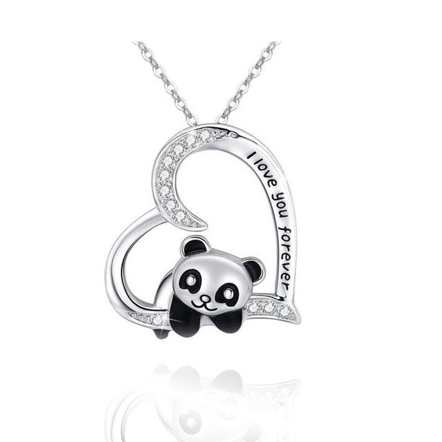 Panda Necklace Silver A
