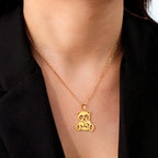 Cute Panda Necklace Gold