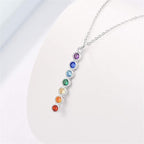 7 Chakras Pendant Necklace Natural Stones Chain Men Women