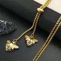 Bee Pendant Necklace Gold