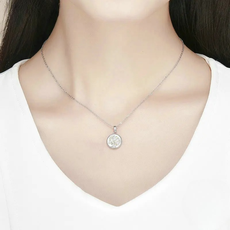 White Tree of Life Pendant Necklace