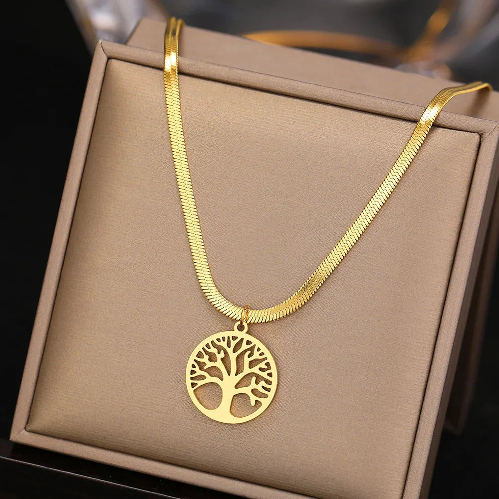Tree of Life Necklace & Pendant - Women's Tree of Life Chain & Medallion gold
