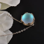 Blue Aurora Borealis Pendant Necklace Sky Blue