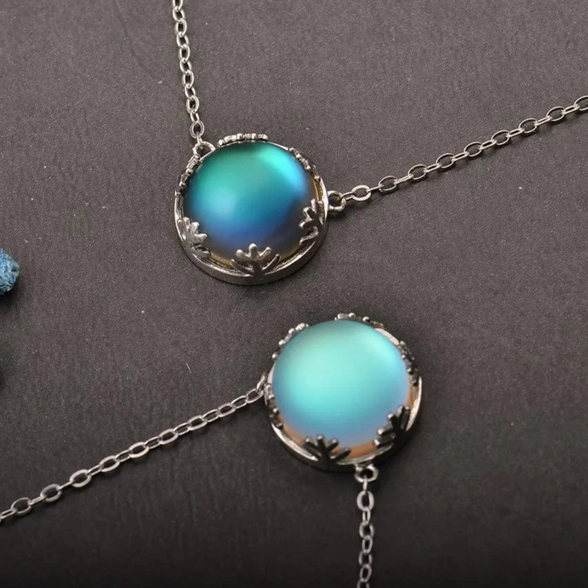 Blue Aurora Borealis Pendant Necklace