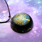 Pendant Necklace with Tree of Life in Black Tourmaline