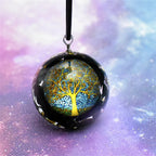 Pendant Necklace with Tree of Life in Black Tourmaline