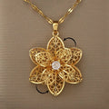 Spinning Anti-Stress Pendant Necklace with Pretty Flower