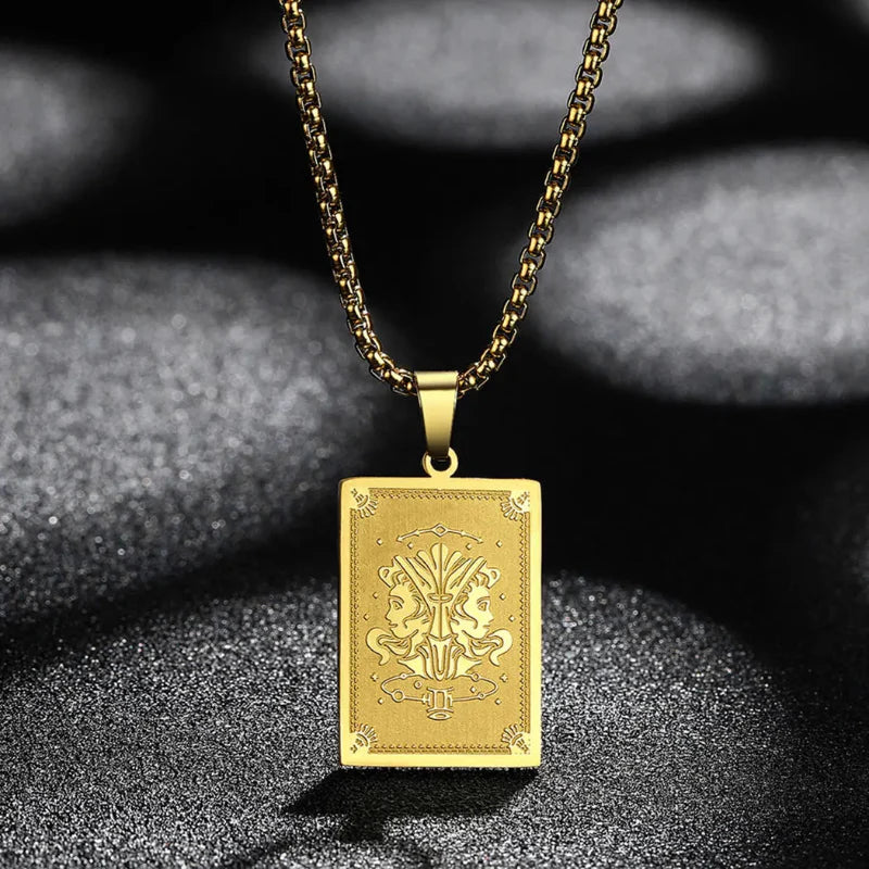 Gold Zodiac Sign Pendant Necklace