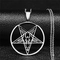 Baphomet Satan Gothic Silver Pendant Necklace