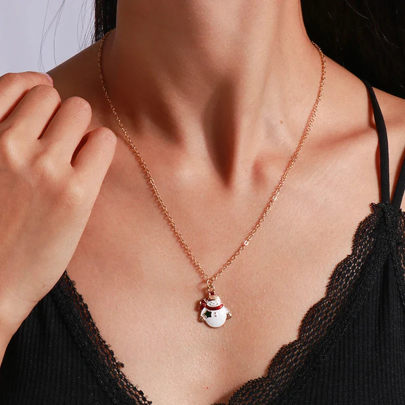 Christmas Snowman Pendant Necklace
