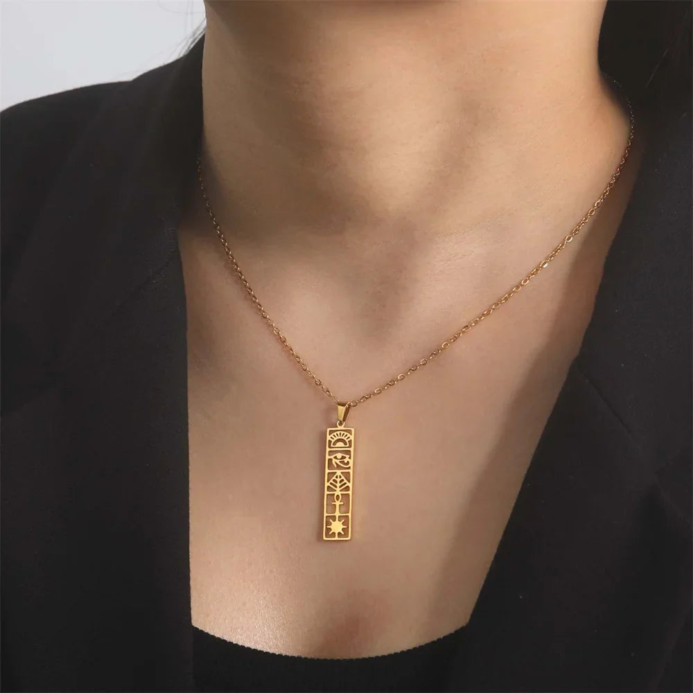 Egypt Hieroglyphic Cartouche Pendant Necklace or style 1