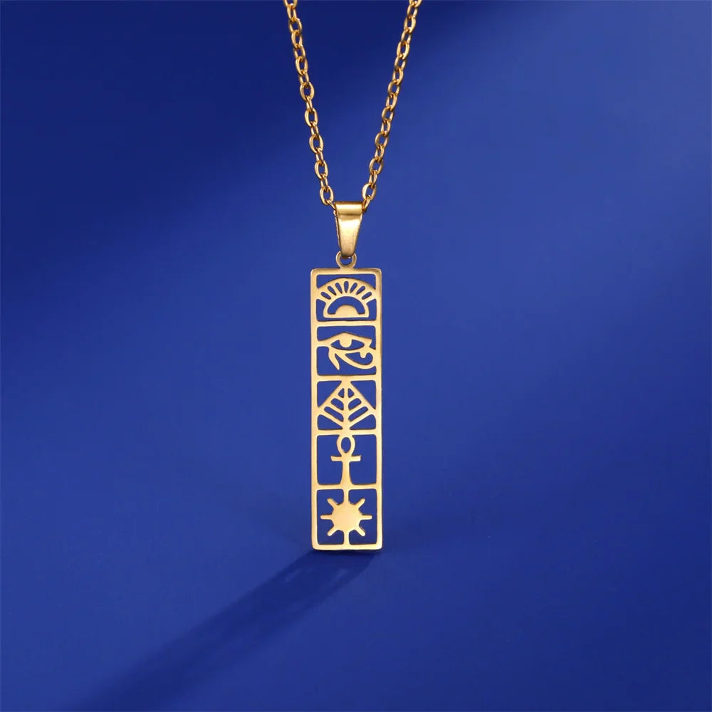 Egypt Hieroglyphic Cartouche Pendant Necklace or style 1