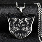 Black Cat Pentacle Witchcraft Wiccan Pendant Necklace