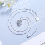 Silver Zircon Cat Pendant Necklace