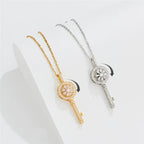 Anti-Stress Spinning Key Pendant Necklace gold