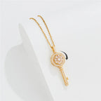 Anti-Stress Spinning Key Pendant Necklace gold