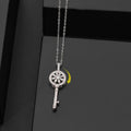 Anti-Stress Spinning Key Pendant Necklace silver