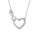 Infinity Silver Heart Pendant Necklace