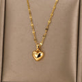 Gold Heart Pendant Necklace