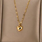 Gold Heart Pendant Necklace