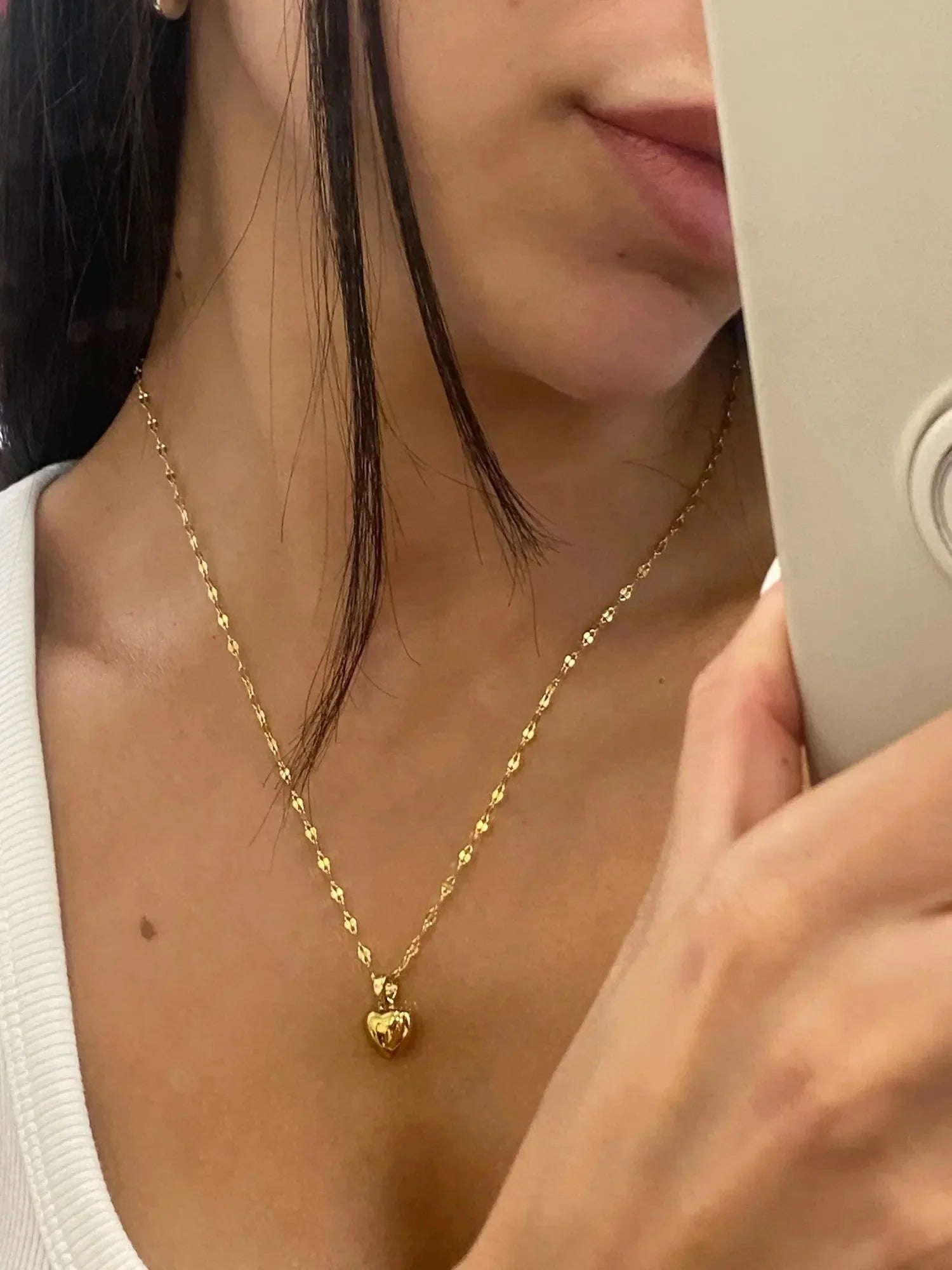 Gold Heart Pendant Necklace