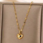 Gold Heart Pendant Necklace