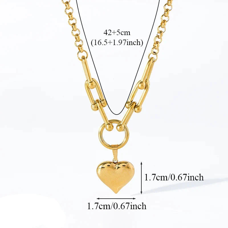 Heart Pendant Choker Necklace
