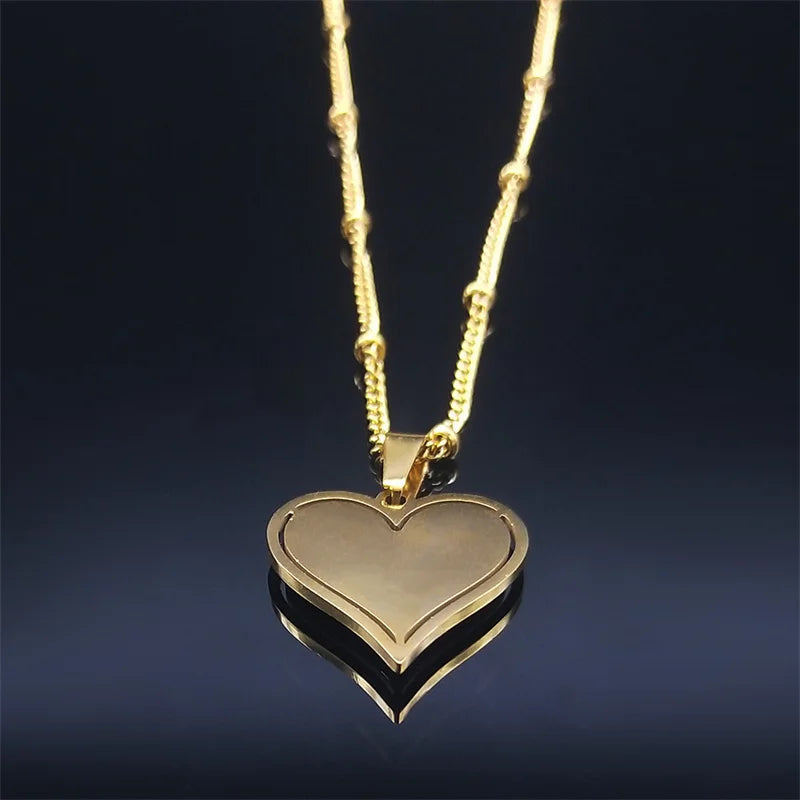 Heart Pendant Necklace & Zirconia 