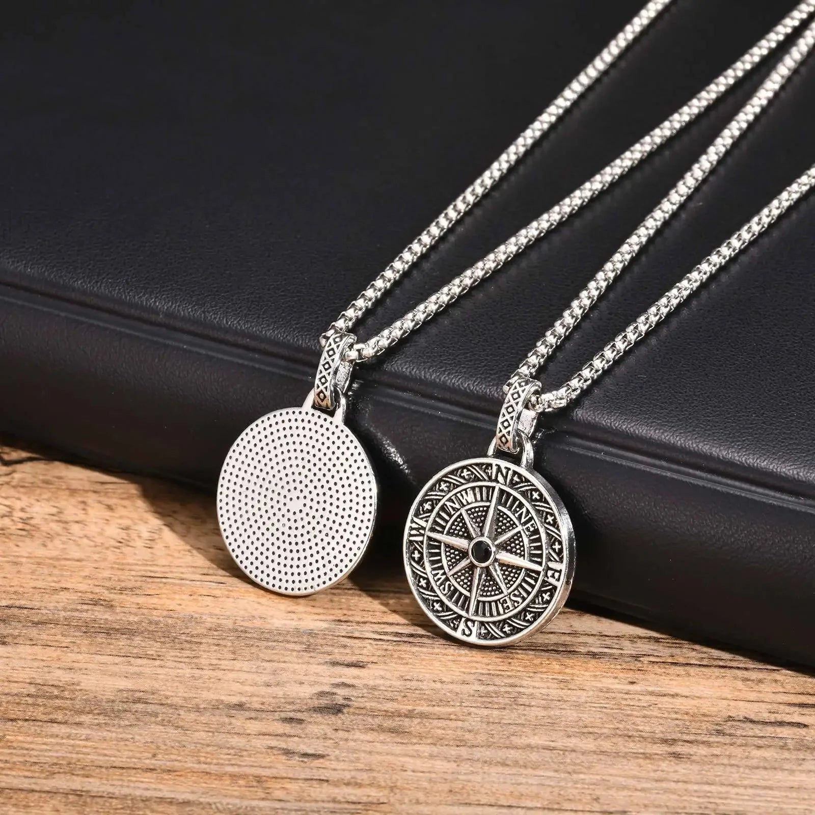 Nautical Compass Pendant Necklace Wind Rose for Men