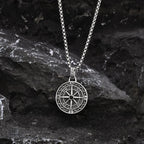 Nautical Compass Pendant Necklace Wind Rose for Men