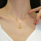 Seashell Necklace Pendant with Scallop Shell and Pearl 