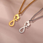 Infinity Couple Pendant Necklace Silver