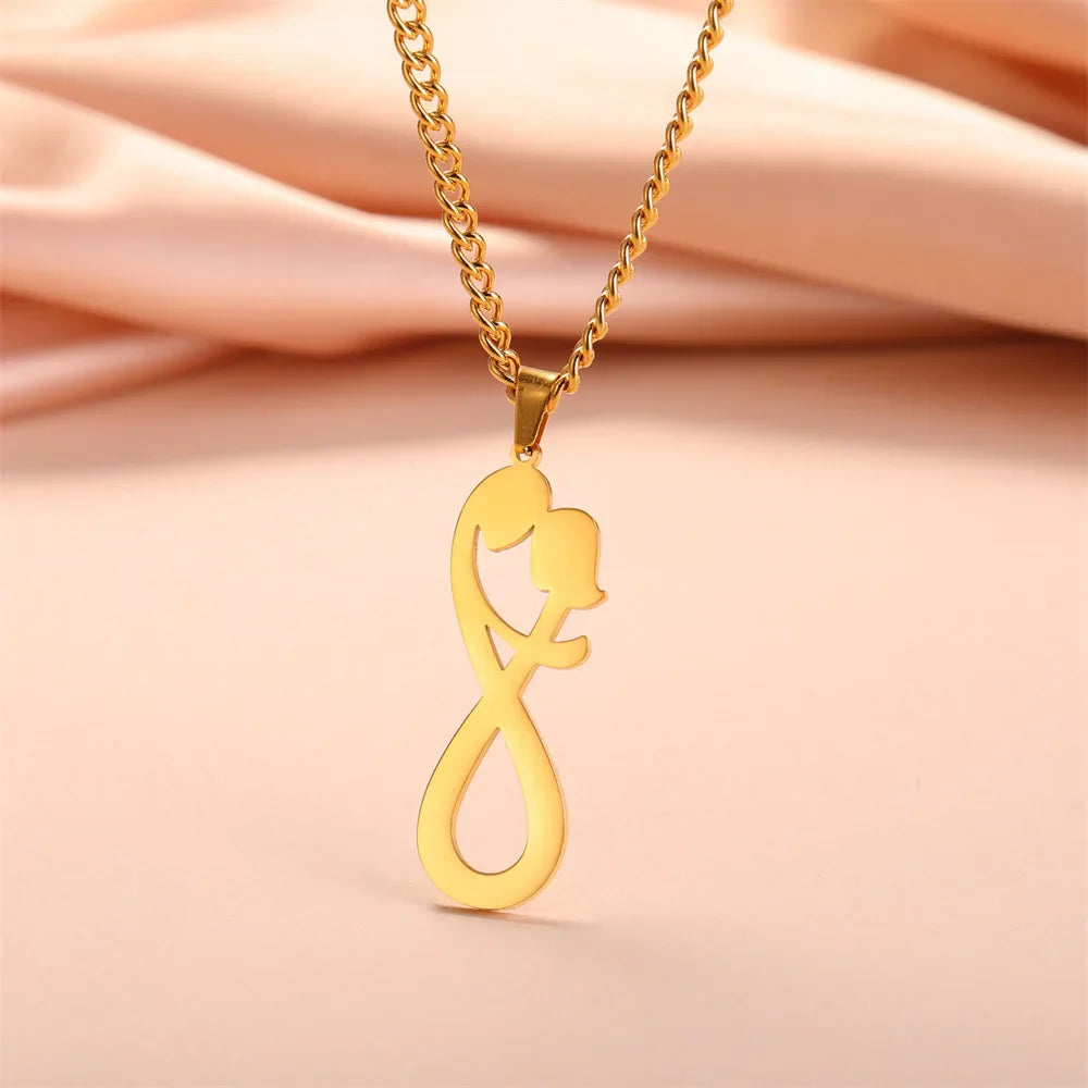 Infinity Couple Pendant Necklace Gold