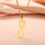 Infinity Couple Pendant Necklace Gold