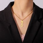 Infinity Couple Pendant Necklace Gold