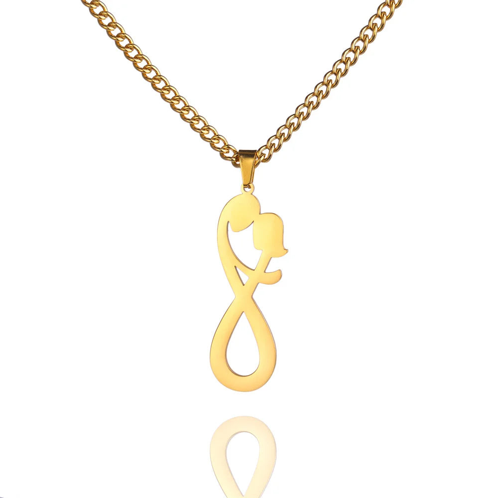 Infinity Couple Pendant Necklace Gold