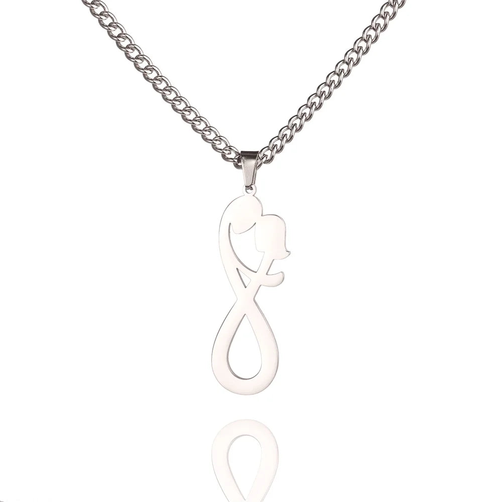 Infinity Couple Pendant Necklace Silver