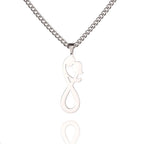 Infinity Couple Pendant Necklace Silver