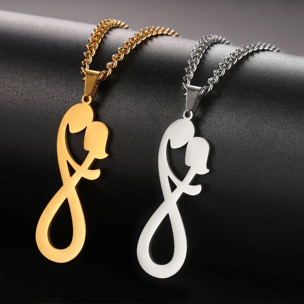 Infinity Couple Pendant Necklace Gold