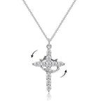 Cross & Crown Pendant Necklace silver