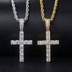 Silver Zircon Cross Necklace & Pendant