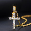 Gold Zircon Cross Necklace & Pendant