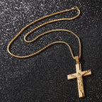 Men's Crucifix Necklace & Pendant Jesus Gold Cross