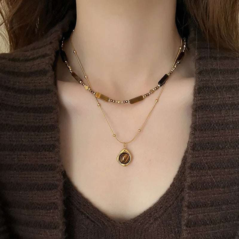 Tiger’s Eye Protective Pendant Necklace B