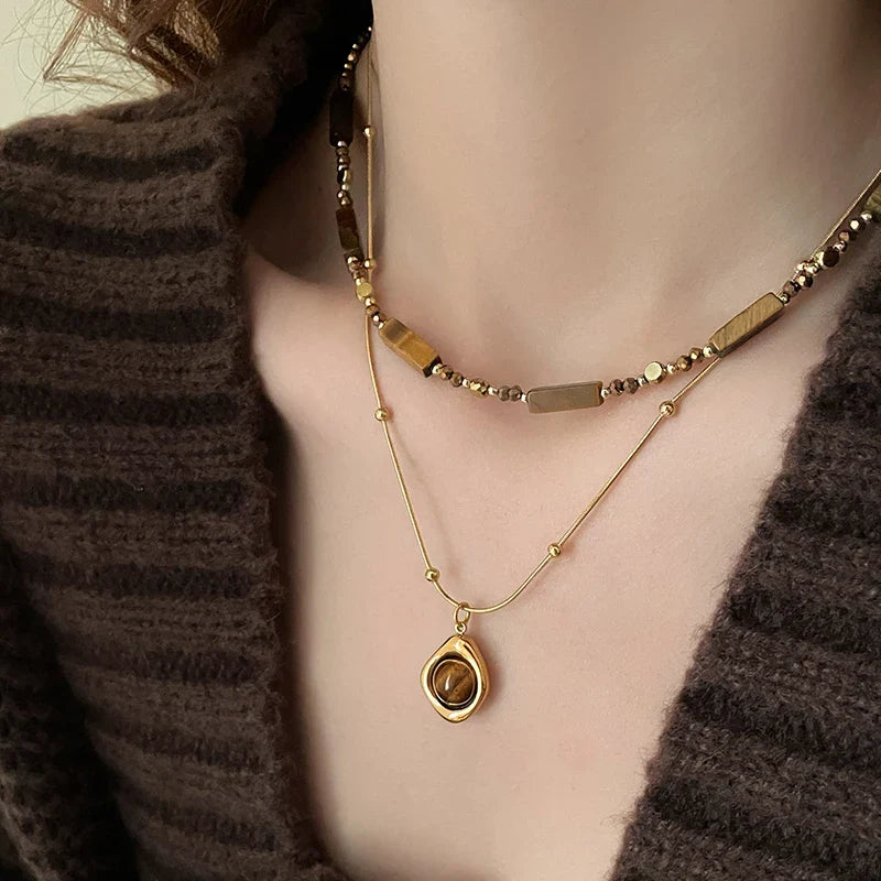 Tiger’s Eye Protective Pendant Necklace A