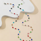 Multicolored Bohemian-Style Pendant Necklace silver